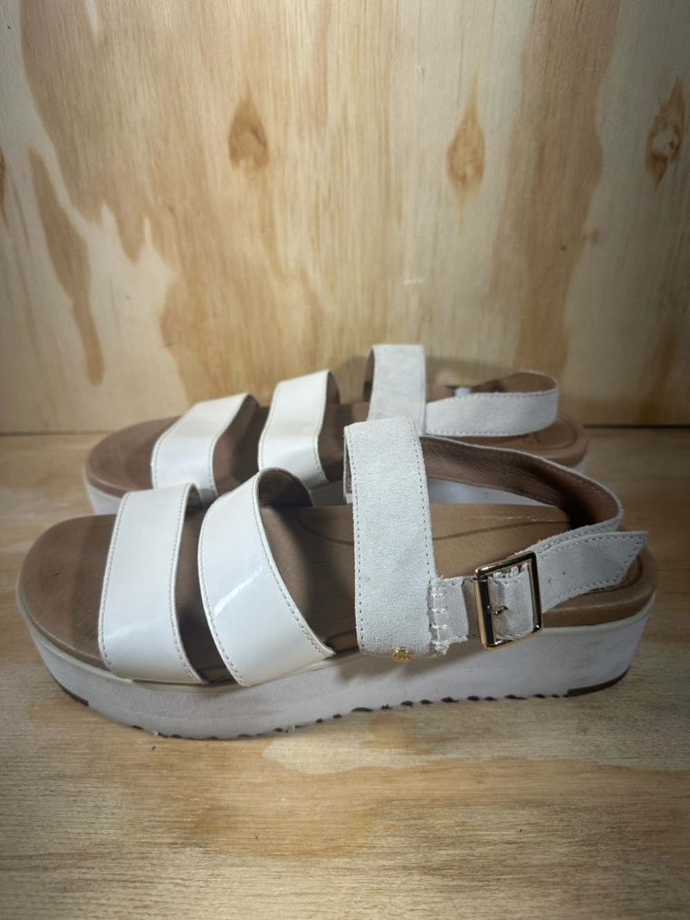 UGG Braelynn Jasmine Leather Platform Open Toe Sandals Women’s Size 8.5